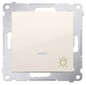 Wyłączniki światła i elektryczne - Kontakt Kontakt_Simon Przycisk światło z podświetleniem LED (moduł) 10AX. 250V. szybkozłącza krem DS1L.01/41 - miniaturka - grafika 1