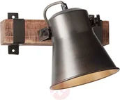 Lampy ścienne - Brilliant Reflektor ścienny Plow, czarny/ciemne drewno - miniaturka - grafika 1