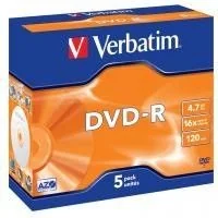 Verbatim Dysk DVD-R 4,7GB 16x 5 szt 43519) - Nośniki danych - miniaturka - grafika 2