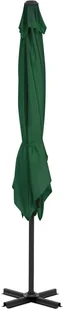 vidaXL Parasol wiszący z aluminiowym słupkiem, 250x250 cm, zielony - Parasole ogrodowe - miniaturka - grafika 5