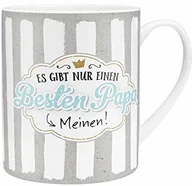 Kubki - H:)PPY life H:) PPY Life 45761 kubek XL, najlepszy tata, porcelana, 60 cl, z banderolą, niebieski 45761 - miniaturka - grafika 1