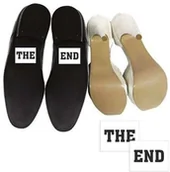 Wesele i ślub - PartyDeco Naklejki na buty "THE END", 2 szt NB7 - miniaturka - grafika 1