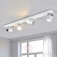 Lampy sufitowe - Lindby Nowoczesna 4-lampowa lampa łazienkowa chrom z białym IP44 - Kardo - miniaturka - grafika 1