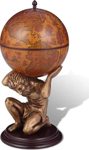 VidaXL Lumarko Globobar ze wspornikiem w formie Atlasa, 42 x 42 x 85 cm, 241958         VidaXL - Globusy - miniaturka - grafika 2