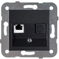 Gniazdka elektryczne - Viko Panasonic Gniazdo komputerowe 1xRJ45 kat.5e Panasonic Novella czarny 92105532M - miniaturka - grafika 1