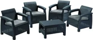 Meble ogrodowe - Allibert CORFU II QUATTRO SET - grafit / szary - miniaturka - grafika 1