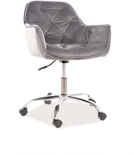 Fotel biurowy, krzesło biurowe Signal Fotel obrotowy Q-190 VELVET Szary OBRQ190VSZ - Fotele i krzesła biurowe - miniaturka - grafika 2