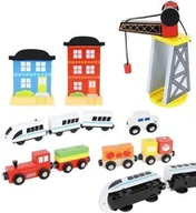 Pociągi dla dzieci - MAXY C.O. Kolejka drewniana - pociąg na baterie 5900779934993 - miniaturka - grafika 1