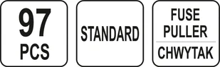 Grene Yato ZESTAW BEZPIECZNIKÓW STANDARD 97 SZTUK YT-83141 - Bezpieczniki elektryczne - miniaturka - grafika 3