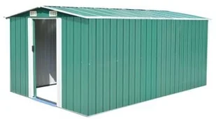 vidaXL Szopa ogrodowa, 257 x 398 x 178 cm, metal, zielona - Altany ogrodowe - miniaturka - grafika 2