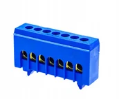 Bezpieczniki elektryczne - złączka listwa zerowa zacisk Lz 7N 16mm niebieska - miniaturka - grafika 1
