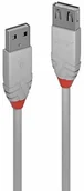 Kable USB - LINDY 36713 przedłużacz USB 2.0 typu A, antra linia - szary, 2 m 36713 - miniaturka - grafika 1