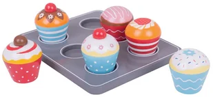 Bigjigs Toys Drewniana tacka z Muffinkami BJ465 714001 - Zabawki AGD - miniaturka - grafika 2