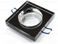 Oprawy, klosze i abażury - KOLORENO Oprawa Halogenowa Led Sufitowa Kwadrat Stała Szklana 2Cm Czarny OS_KSS_2CM_CZARNY - miniaturka - grafika 1