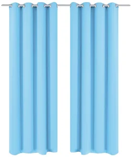 vidaXL Zasłona zaciemniająca z kółkami, 270x245 cm, turkusowa - Zasłony - miniaturka - grafika 2