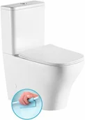 Miski WC - Sapho BELLO RIMLESS WC kompakt WC z deską Slim Soft Close odplyw uniwersalny PC103R - miniaturka - grafika 1