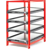 Pozostałe wyposażenie warsztatu - AJ Regał przemysłowy 4 półki 200 kg wysuw 70% 238508 - miniaturka - grafika 1