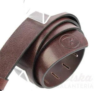 BACHOWSKI (PL) Pasek Skórzany BACHOWSKI (PL) CZEKOLADOWY Z TEKSTURĄ Skóra Licowa EXTRA 40 mm - Paski - miniaturka - grafika 3