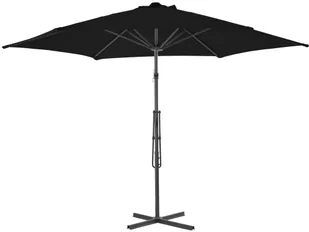 vidaXL Parasol ogrodowy na stalowym słupku, czarny, 300x230 cm vidaXL - Parasole ogrodowe - miniaturka - grafika 4