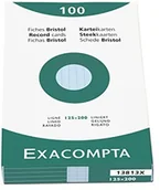 Zakładki indeksujące - Exacompta Exacompta Bristol karty płytowe z podszewką, 125 x 200 mm - niebieski, opakowanie 100 szt. 13813X - miniaturka - grafika 1