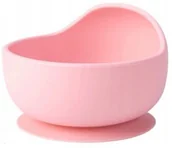 Miseczki i talerzyki dla dzieci - Bi-bi Silikonowa miseczka z przyssawką róż różowy - miniaturka - grafika 1