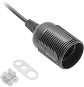 Oprawy, klosze i abażury - GTV Oprawka E27 montażowa z kablem i zawieszką plastik czarna - miniaturka - grafika 1