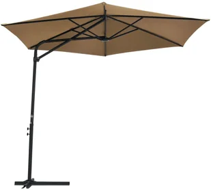 vidaXL Parasol ogrodowy na stalowym słupku, 300 cm, kolor taupe vidaXL - Parasole ogrodowe - miniaturka - grafika 4