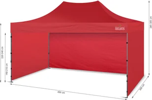 Home&Garden Namiot handlowy 450 x 300 cm czerwony 640293 - Pawilony ogrodowe - miniaturka - grafika 10