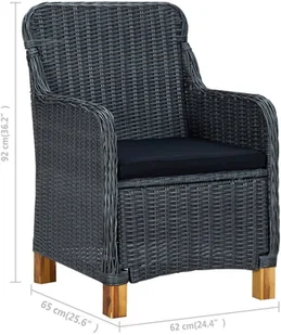 vidaXL 7-częściowy zestaw mebli ogrodowych, ciemnoszary 3067851 - Meble ogrodowe - miniaturka - grafika 12