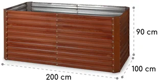 Blumfeldt Blumfeldt Rust Grow, ogrodowa grządka podwyższona, ocynkowana blacha stalowa, rdzawe wykończenie GDMB4-Rust200*100*90 - Skrzynie ogrodowe - miniaturka - grafika 8