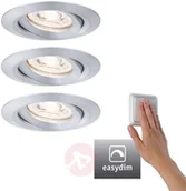 Oprawy, klosze i abażury - Paulmann Nova mini Plus LED EasyDim 3szt aluminium - miniaturka - grafika 1