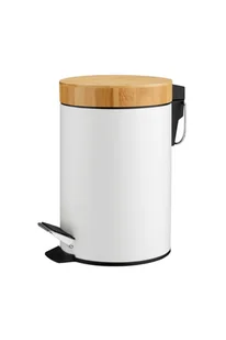 FENIKS Galicja łazienkowy 3l metal bambus biały HK3BW21705__BI - Kosze na śmieci - miniaturka - grafika 2