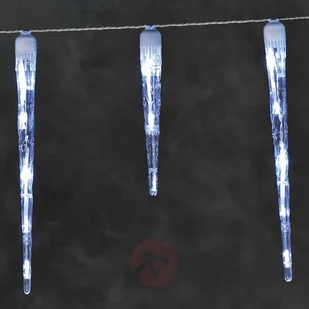 Konstsmide 2746 202 LED lodu deszczu kurtyna świetlna z czopem 16/na zewnątrz (IP44)/zewnętrzny transformator 24 V/24 białych zimnych diod/biały przewód (2746-202) - Pozostałe oświetlenie - miniaturka - grafika 2