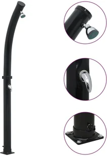 vidaXL Prysznic solarny, czarny, 214 cm, 20 L - Akcesoria do basenów - miniaturka - grafika 3