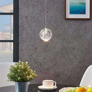 Lampenwelt com Lampa wisząca LED Hayley szklana kula 1-pkt. chrom - Lampy sufitowe - miniaturka - grafika 2