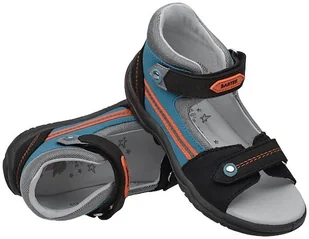 Bartek Sandałki na rzepy 11709-529 Czarne Turkus Sandały 27725 - Buty dla dziewczynek - miniaturka - grafika 4