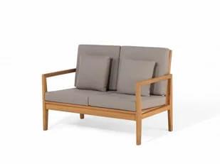 Beliani Meble ogrodowe brązowe - stół + 2 ławki + fotel + leżak - PATAJA brązowy - Leżaki ogrodowe - miniaturka - grafika 5