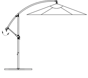 vidaXL vidaXL Parasol na wysięgniku 3 m, niebieski - Parasole ogrodowe - miniaturka - grafika 8
