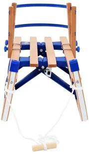 vidaXL Składane sanki z oparciem, drewniane, 110 cm - Sanki i ślizgacze - miniaturka - grafika 2