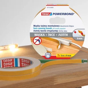 Tesa Taśma montażowa do LED dwustronna 9 mm x 5 m 55714-00000-03 - Inne mocowania - miniaturka - grafika 2
