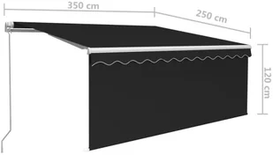 VidaXL Lumarko Ręcznie zwijana markiza z zasłoną, 3,5x2,5 m, antracytowa 3069399 VidaXL - Markizy - miniaturka - grafika 10