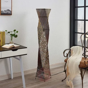 Lampenwelt com Lampa podłogowa rattanowa Kassia przytulne światło - Lampy stojące - miniaturka - grafika 3