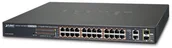 Switche - Planet Web Smart PoE Switch 24-Port RJ45 2-Port Fast Ethernet SFP Half Powered Rack Mount 420 W FGSW-2624HPS4 - miniaturka - grafika 1