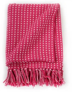 vidaXL Bawełniana narzuta w kratkę, 125 x 150 cm, różowa - Narzuty - miniaturka - grafika 5