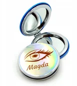 Lusterka do makijażu - Lusterko Kosmetyczne składane do torebki + Grawer - miniaturka - grafika 1