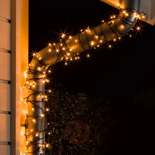 Konstsmide 3644 800 Micro LED łańcuch świetlny/na zewnątrz (IP44)/VDE/kolorze bursztynowym diod zewnętrzny transformator 24 V/400/czarny przewód (3644-800) - Pozostałe oświetlenie - miniaturka - grafika 4