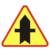 Wyposażenie miejsc publicznych - znak ostrzegawczy A-6a Skrzyżowanie z drogą podporządkowaną występującą po obu stronach - miniaturka - grafika 1