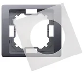 Klawisze i ramki - Kontakt Simon Kontakt_Simon Ramka 1-krotna NEOS do wersji bryzgoszczelnej IP44 z uszczelką srebrny mat BMRC1B/43 - miniaturka - grafika 1