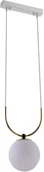Lampy sufitowe - Amplex LAMPA wisząca BALOS 0409 industrialna OPRAWA szklana kula ball zwis loftowy biała złota 0409 - miniaturka - grafika 1