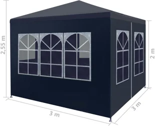 vidaXL Namiot imprezowy, 3 x 3 m, niebieski - Pawilony ogrodowe - miniaturka - grafika 8
